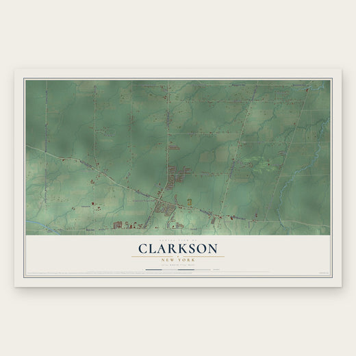 Clarkson, New York map print, the full design
