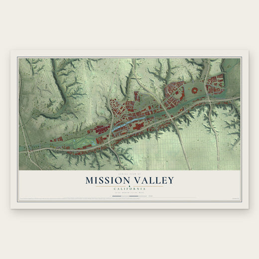 Mission Valley, California map print, the full design