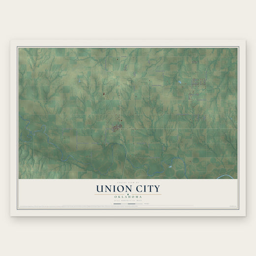 Union City, Oklahoma map print, the full design