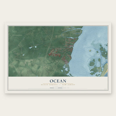 Ocean, Ocean County, New Jersey map print, the full design