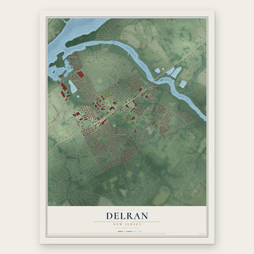 Delran, New Jersey map print, the full design