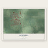 Boswell, Indiana map print, the full design