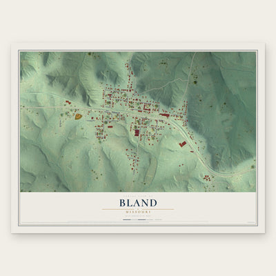 Bland, Missouri map print, the full design
