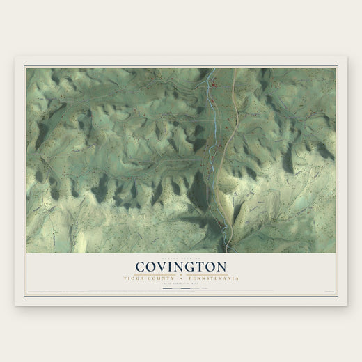 Covington, Tioga County, Pennsylvania map print, the full design