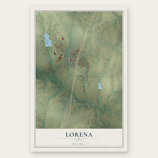 Lorena, Texas map print, the full design