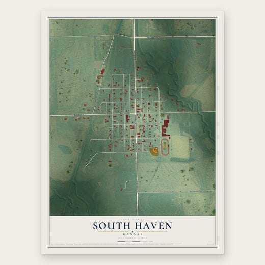 South Haven, Kansas map print, the full design