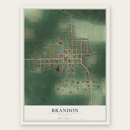 Brandon, Wisconsin map print, the full design