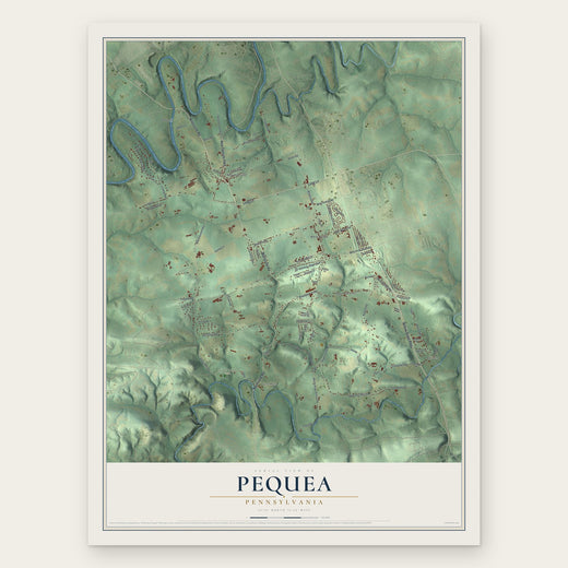 Pequea, Pennsylvania map print, the full design