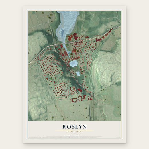 Roslyn, New York map print, the full design