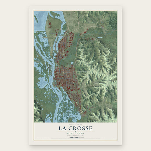 La Crosse, Wisconsin map print, the full design