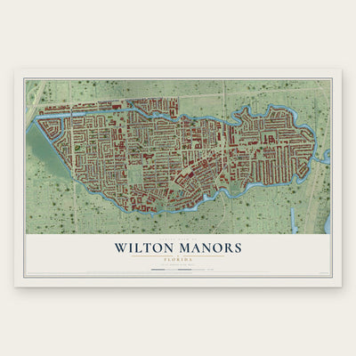 Wilton Manors, Florida map print, the full design