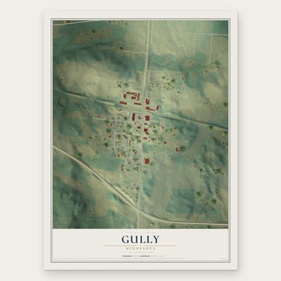 Gully, Minnesota map print, the full design