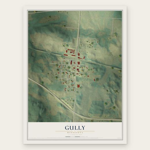 Gully, Minnesota map print, the full design