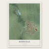Rossville, Illinois map print, the full design