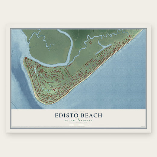 Edisto Beach, South Carolina map print, the full design
