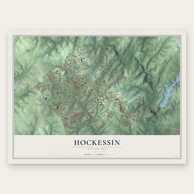 Hockessin, Delaware map print, the full design