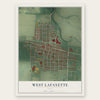 West Lafayette, Ohio map print, the full design