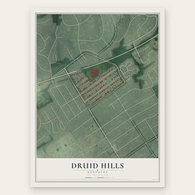 Druid Hills, Kentucky map print, the full design