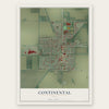 Continental, Ohio map print, the full design