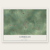 Corrigan, Texas map print, the full design