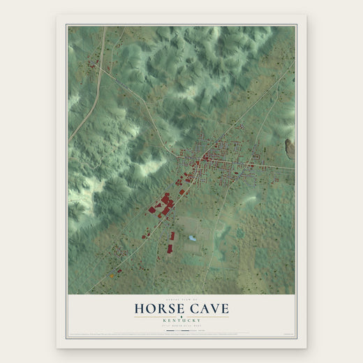 Horse Cave, Kentucky map print, the full design