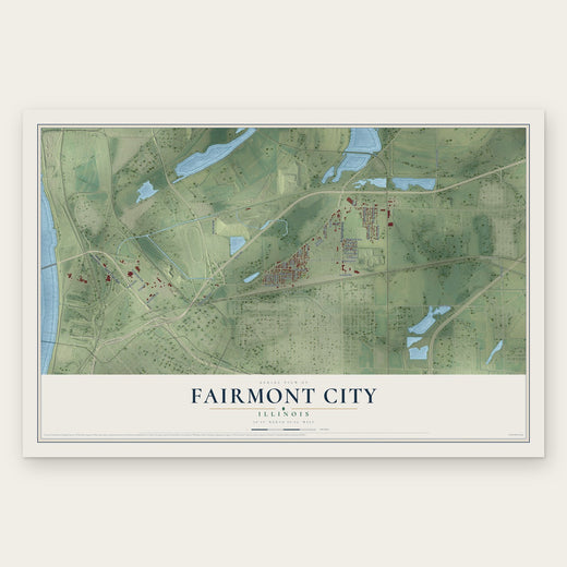 Fairmont City, Illinois map print, the full design