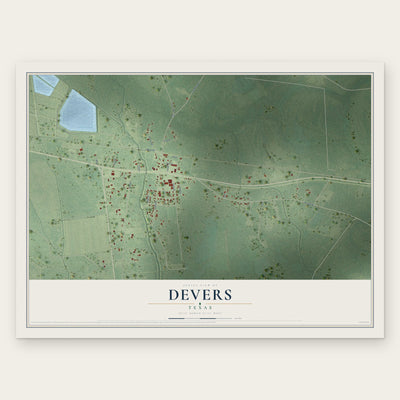 Devers, Texas map print, the full design