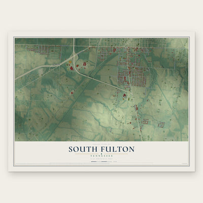South Fulton, Tennessee map print, the full design