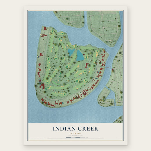 Indian Creek, Florida map print, the full design
