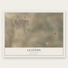 Clayton, New Mexico map print, the full design