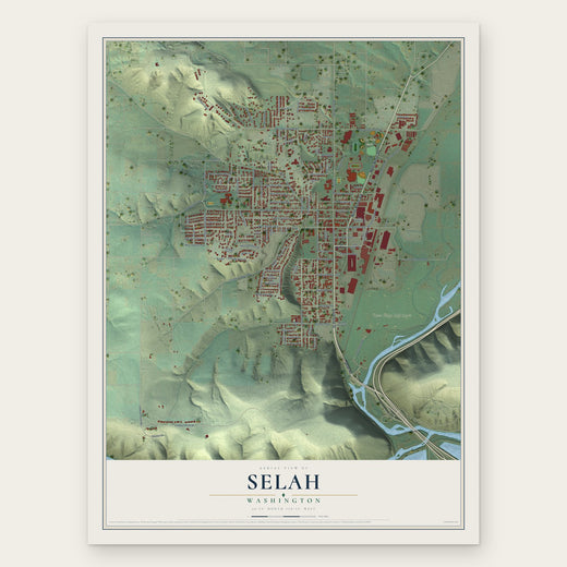 Selah, Washington map print, the full design