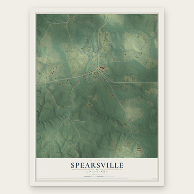 Spearsville, Louisiana map print, the full design