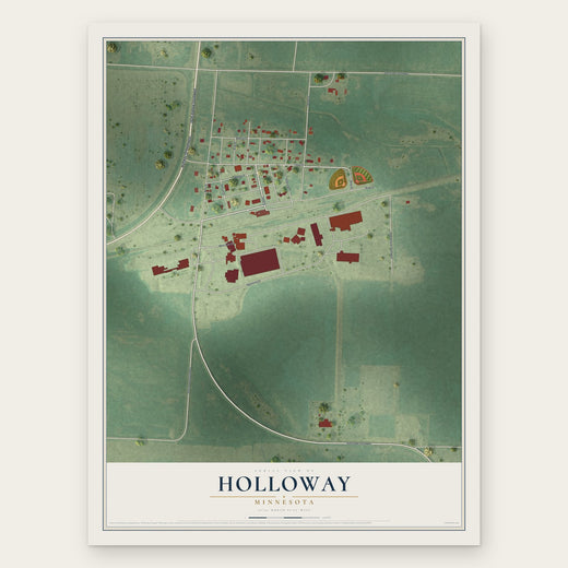 Holloway, Minnesota map print, the full design