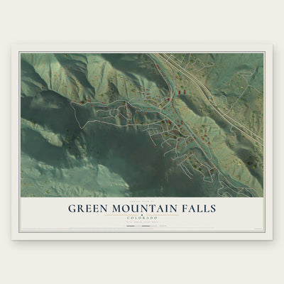 Green Mountain Falls, Colorado map print, the full design