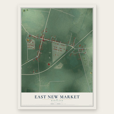 East New Market, Maryland map print, the full design