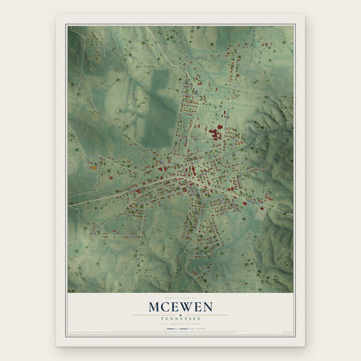 McEwen, Tennessee map print, the full design