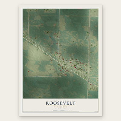 Roosevelt, Minnesota map print, the full design