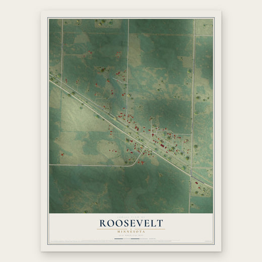 Roosevelt, Minnesota map print, the full design