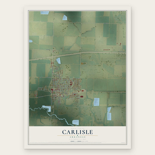 Carlisle, Arkansas map print, the full design