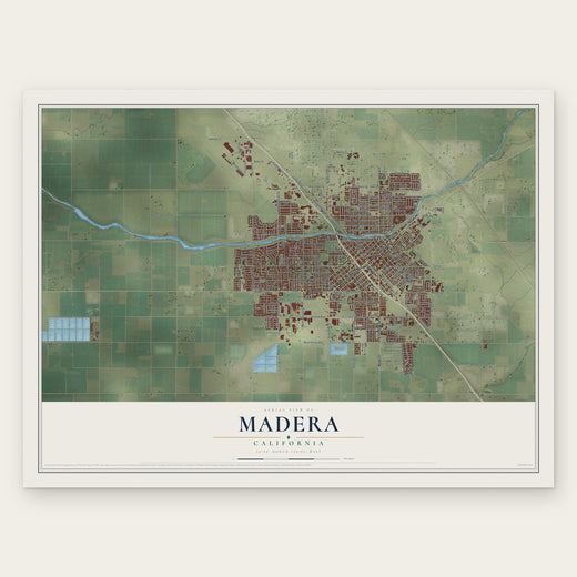 Madera, California map print, the full design