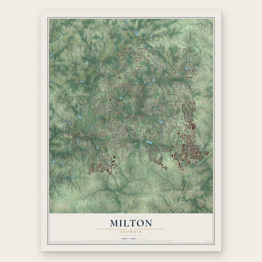 Milton, Georgia map print, the full design
