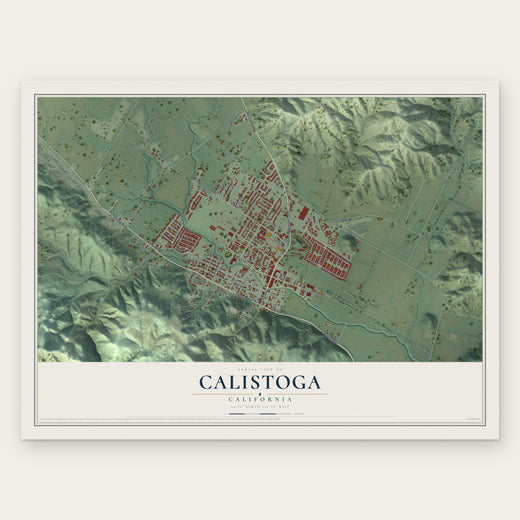 Calistoga, California map print, the full design