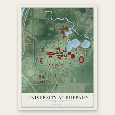 University at Buffalo, New York map print, the full design