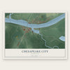 Chesapeake City, Maryland map print, the full design