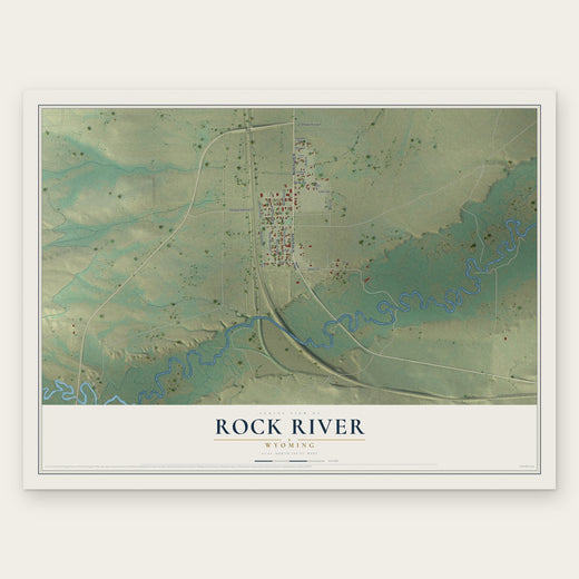 Rock River, Wyoming map print, the full design
