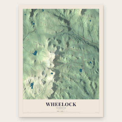Wheelock, Vermont map print, the full design