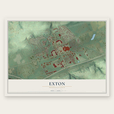Exton, Pennsylvania map print, the full design