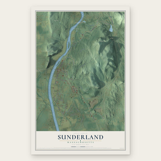 Sunderland, Massachusetts map print, the full design