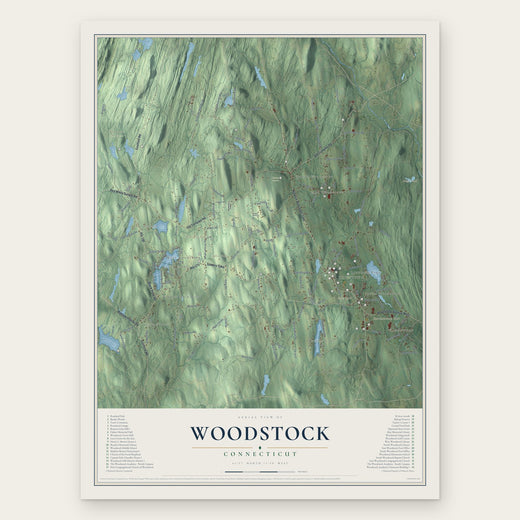 Woodstock, Connecticut map print, the full design