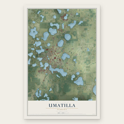 Umatilla, Florida map print, the full design